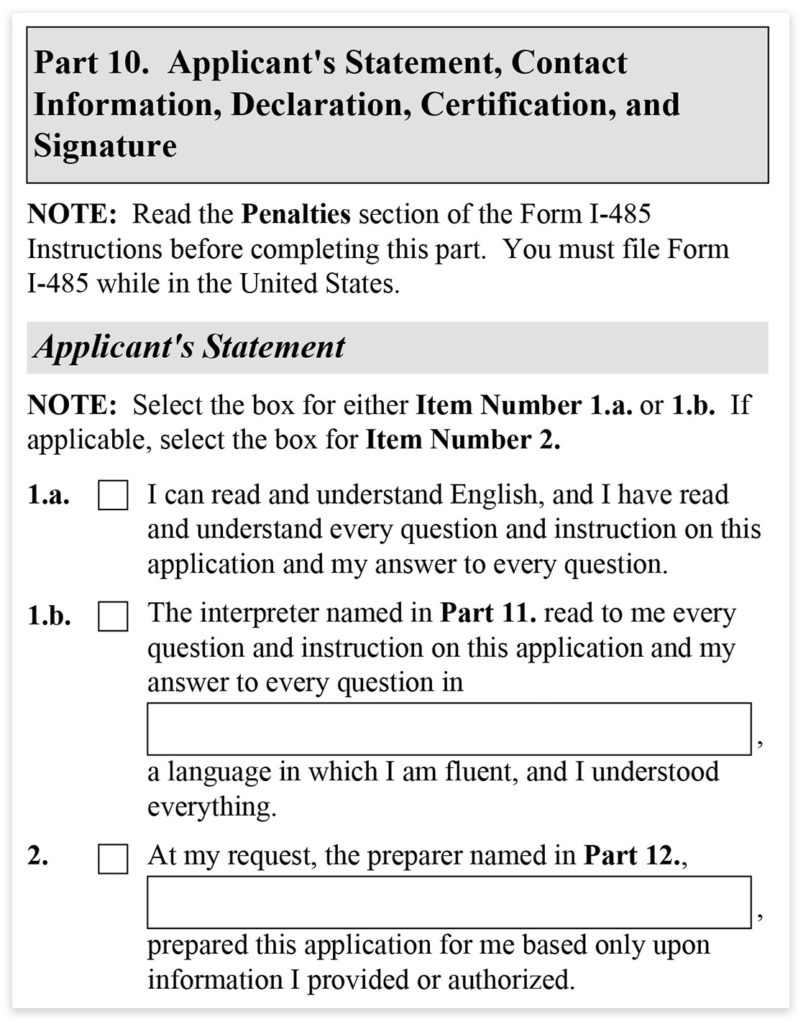 How To Fill Out Form I 485 Step By Step Instructions