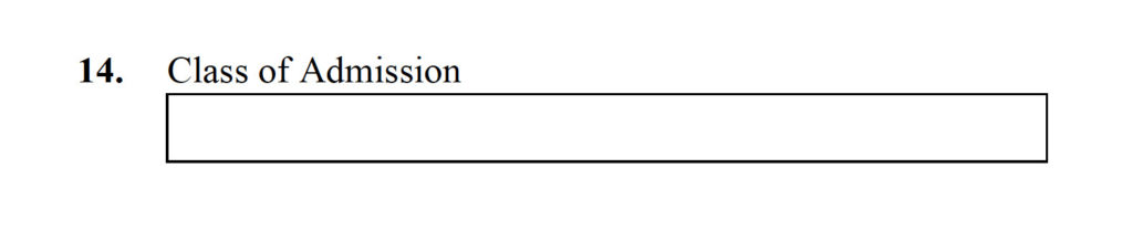 what does class of admission mean on i 90