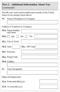 Form I-485, Part 3, Additional Information continued