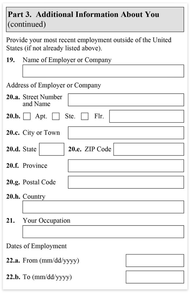 Form I-485, Part 3, Additional Information continued