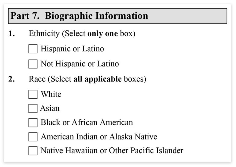 Form I 485 Step By Step Instructions SimpleCitizen   Form I 485 Part 7 Biographic Information 768x545 