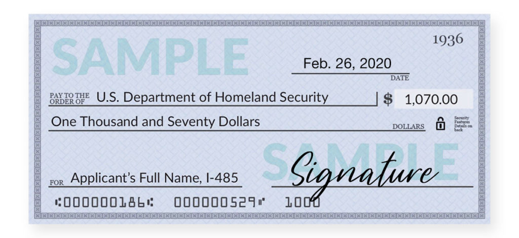 personal check sample